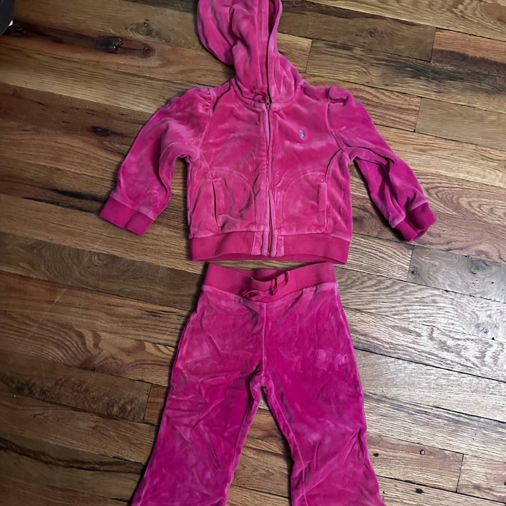 Ralph Lauren Pink Velour Set